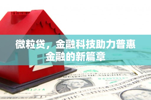 清镇微粒贷，金融科技助力普惠金融的新篇章