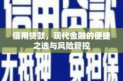 清镇信用贷款，现代金融的便捷之选与风险管控