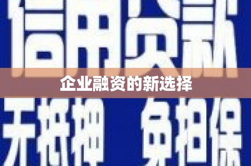 清镇企业融资的新选择