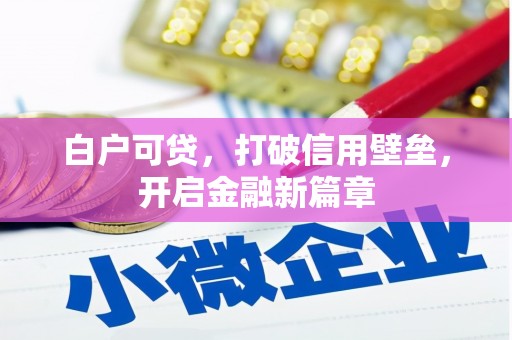 清镇白户可贷，打破信用壁垒，开启金融新篇章