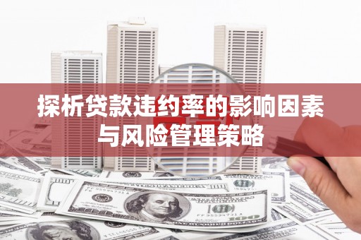 清镇探析贷款违约率的影响因素与风险管理策略