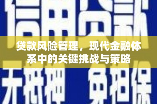清镇贷款风险管理，现代金融体系中的关键挑战与策略