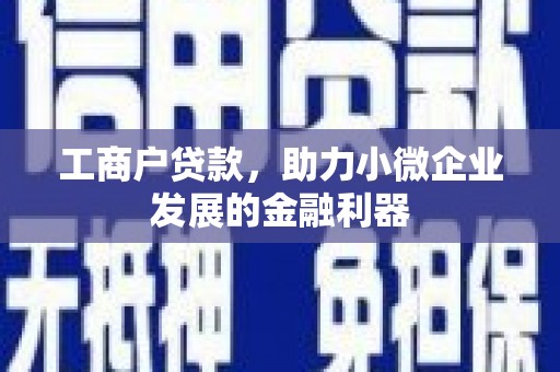 清镇工商户贷款，助力小微企业发展的金融利器