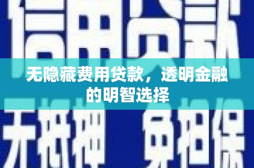 清镇无隐藏费用贷款，透明金融的明智选择